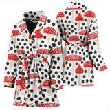 Red Mushroom Dot Pattern Women'S Bathrobe