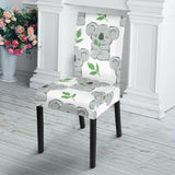 Hand Drawn Koala Leaves Pattern Dining Chair Slipcover