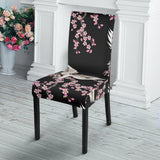 Japanese Crane Pink Sakura Pattern Dining Chair Slipcover