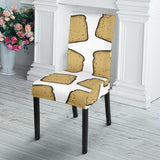 Bread Toast Pattern Print Design 03 Dining Chair Slipcover