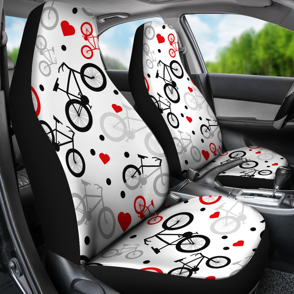 Bicycle Pattern Print Design 04 Universal Fit Car Seat Covers