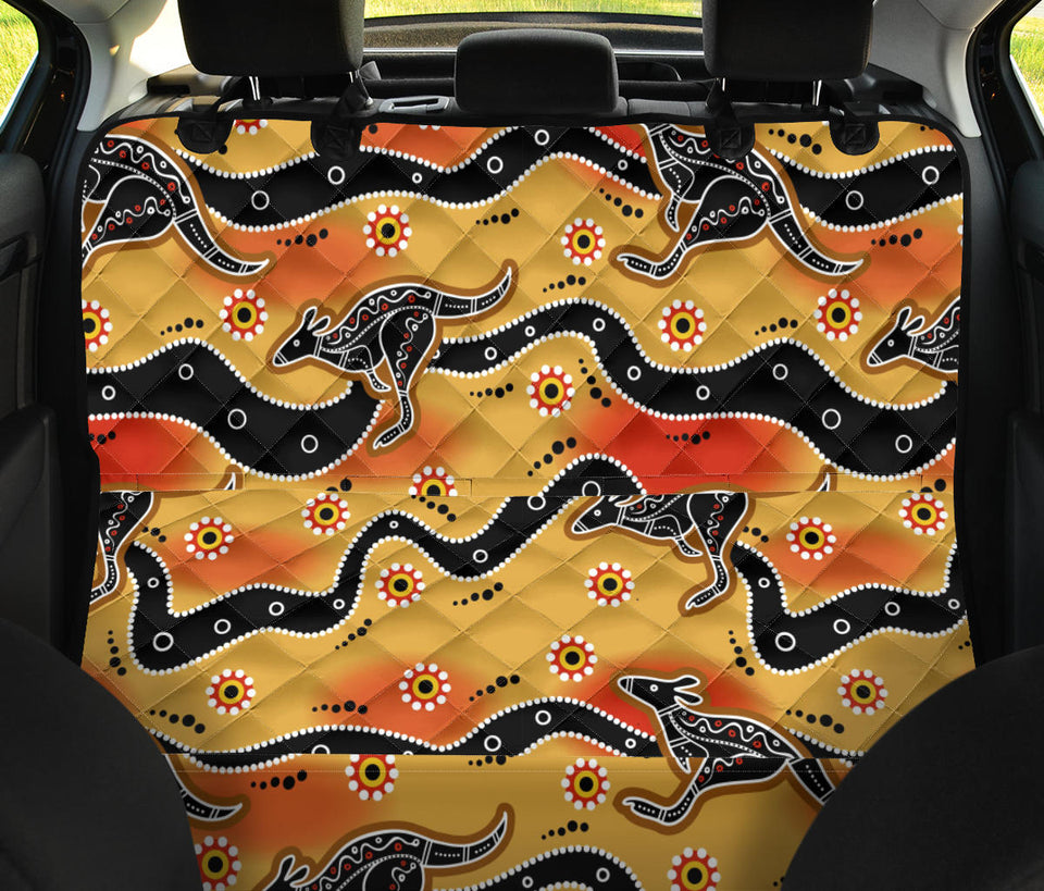 Kangaroo Australian Aboriginal Art Pattern Dog Car Seat Covers
