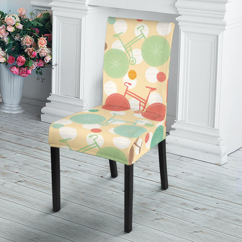 Bicycle Pattern Print Design 01 Dining Chair Slipcover