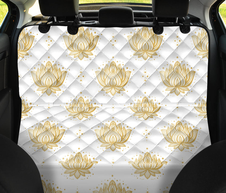 Gold Ornamental Lotue Waterlily Symbol Pattern Dog Car Seat Covers
