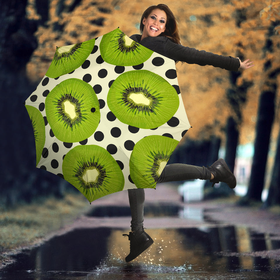 Kiwi Black Dot Background Umbrella