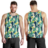 Toucan tropical leaves design pattern Men Tank Top