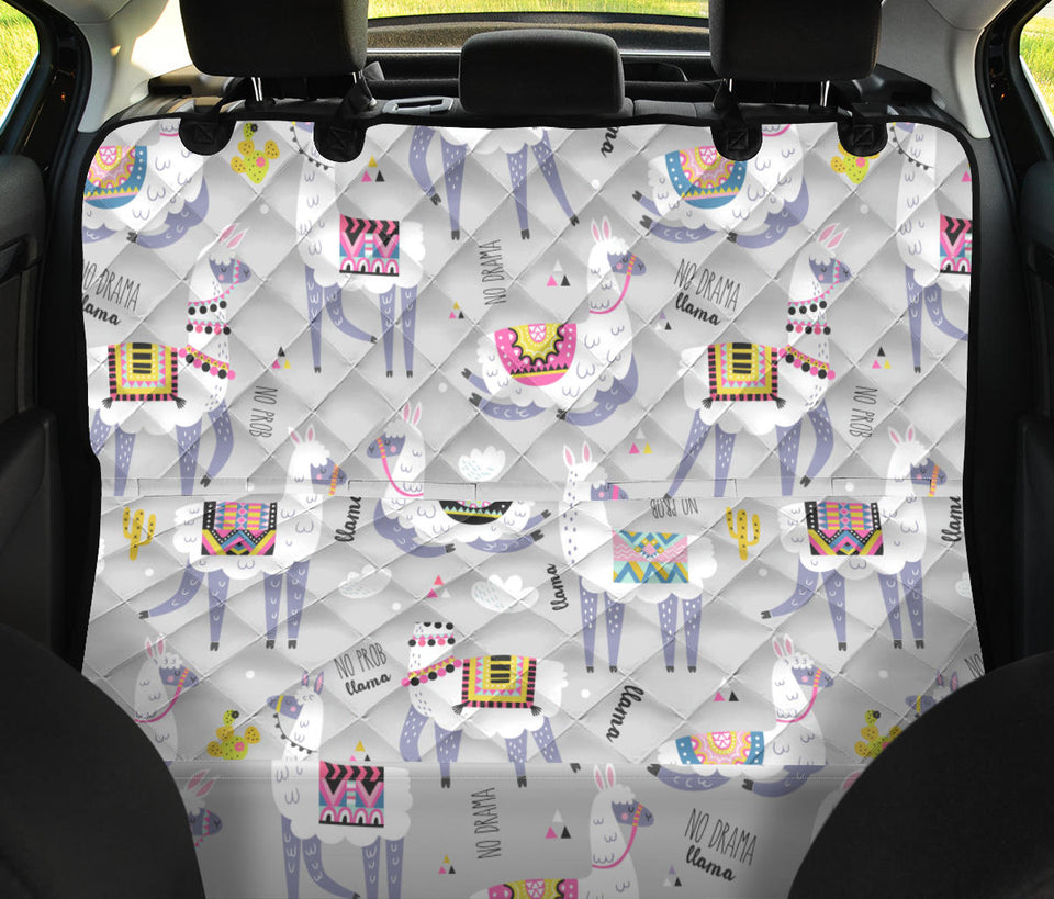 Cute Llama Alpaca Pattern Dog Car Seat Covers