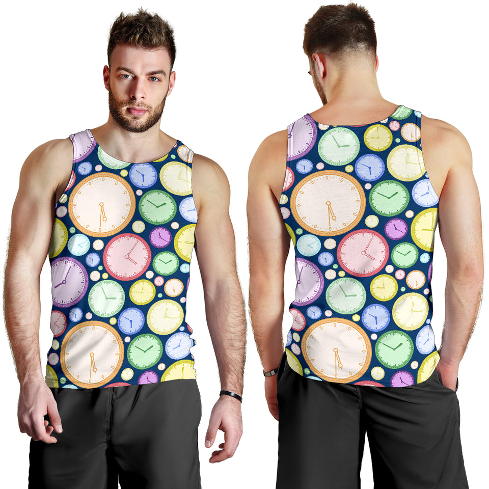 Colorful clock background Men Tank Top
