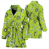 Slices Of Lime Design Pattern Women'S Bathrobe