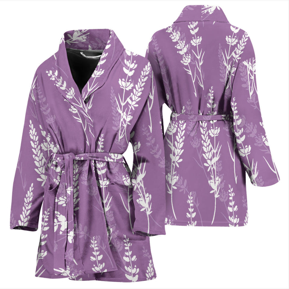 Lavender Flowers Purple Pattern Women'S Bathrobe