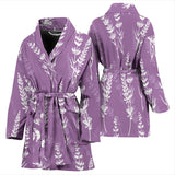 Lavender Flowers Purple Pattern Women'S Bathrobe