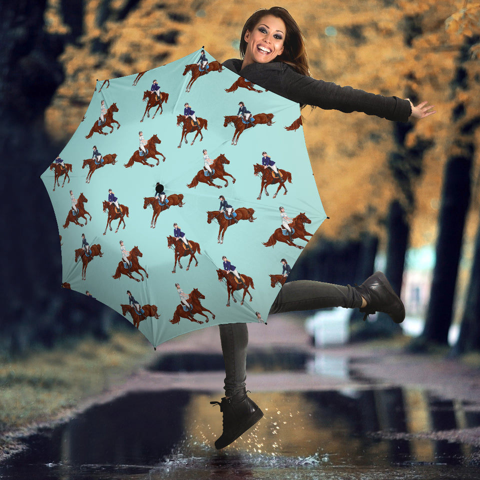 Horses Running Horses Rider Pattern Umbrella