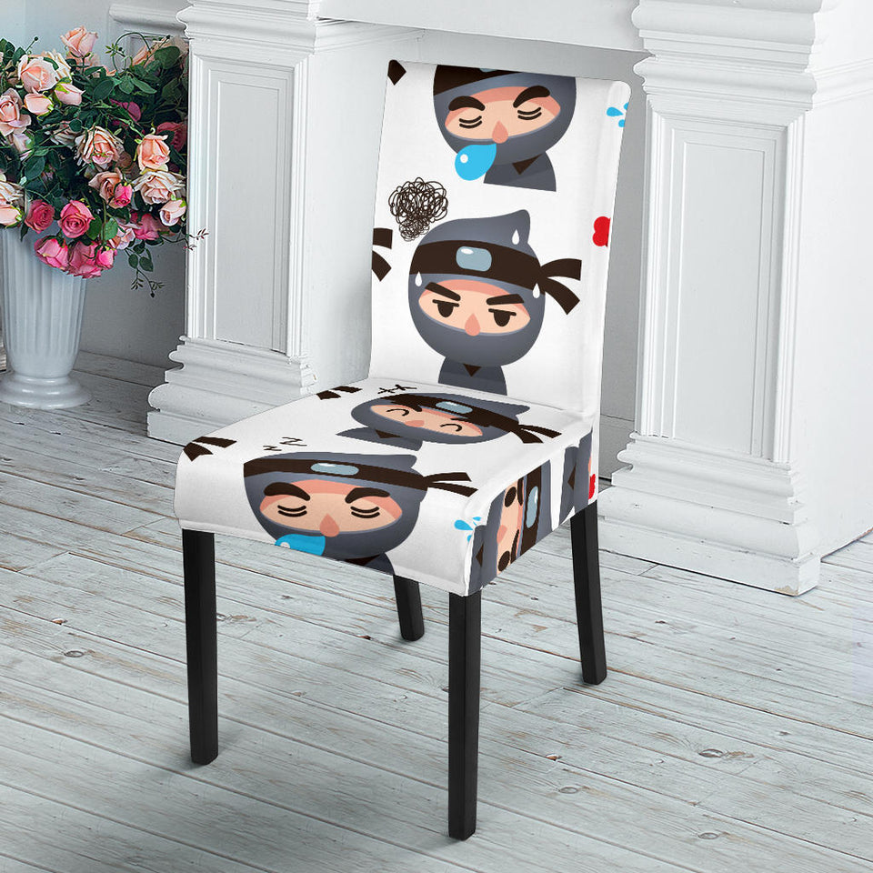 Cute Ninja Design Pattern Dining Chair Slipcover