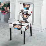 Cute Ninja Design Pattern Dining Chair Slipcover