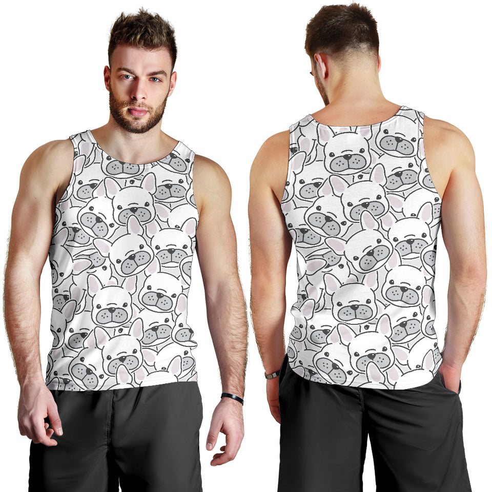 Cute french bulldog head pattern Men Tank Top