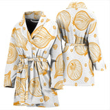 Hand Drawn Onion Pattern Women'S Bathrobe
