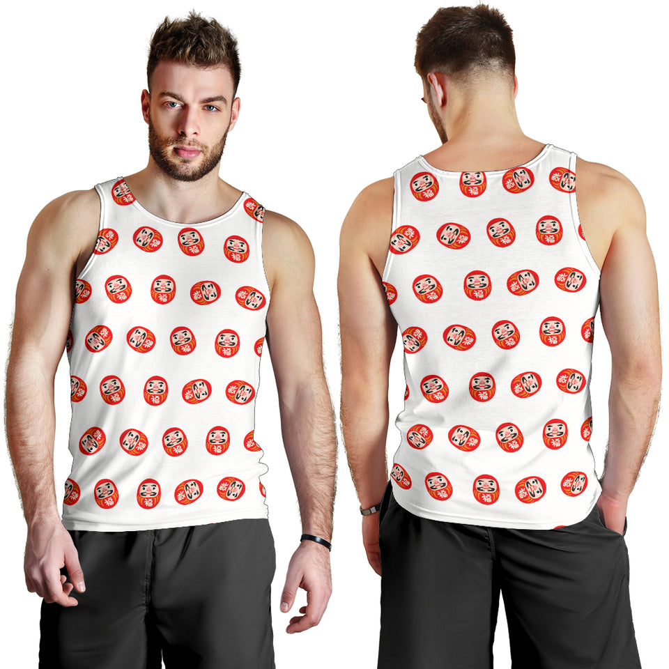 Daruma japanese wooden doll pattern Men Tank Top