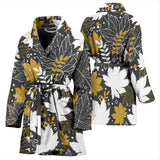 Beautiful Gold Autumn Maple Leaf Pattern Women'S Bathrobe
