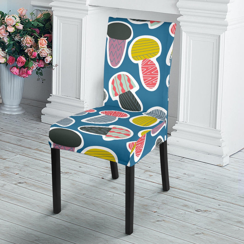 Colorful Mushroom Design Pattern Dining Chair Slipcover