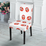 Daruma Japanese Wooden Doll Pattern Dining Chair Slipcover