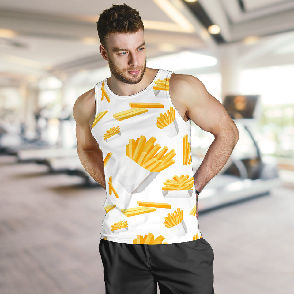 French fries white paper box pattern Men Tank Top