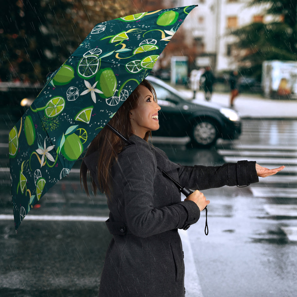 Lime Ice Flower Pattern Umbrella