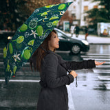 Lime Ice Flower Pattern Umbrella