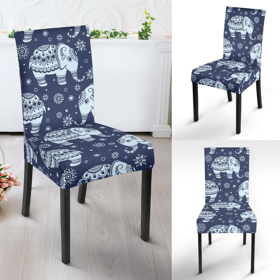 Elephant Tribal Design Pattern Dining Chair Slipcover