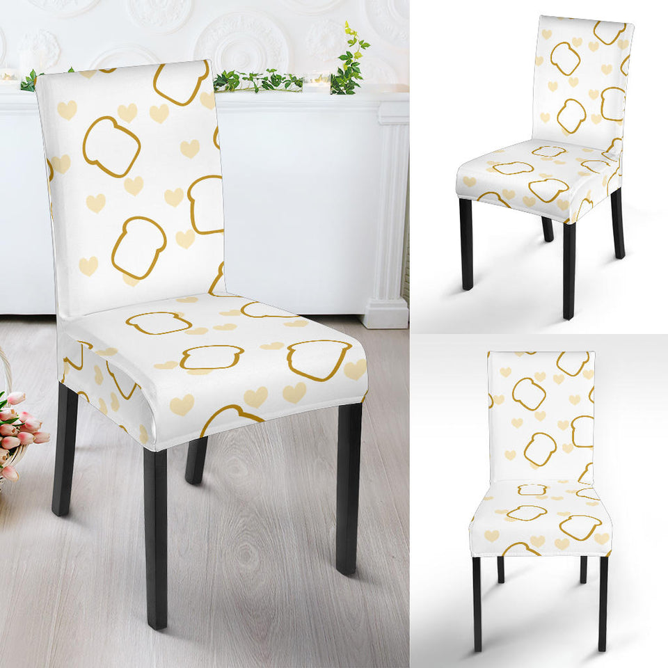 Bread Toast Pattern Print Design 01 Dining Chair Slipcover