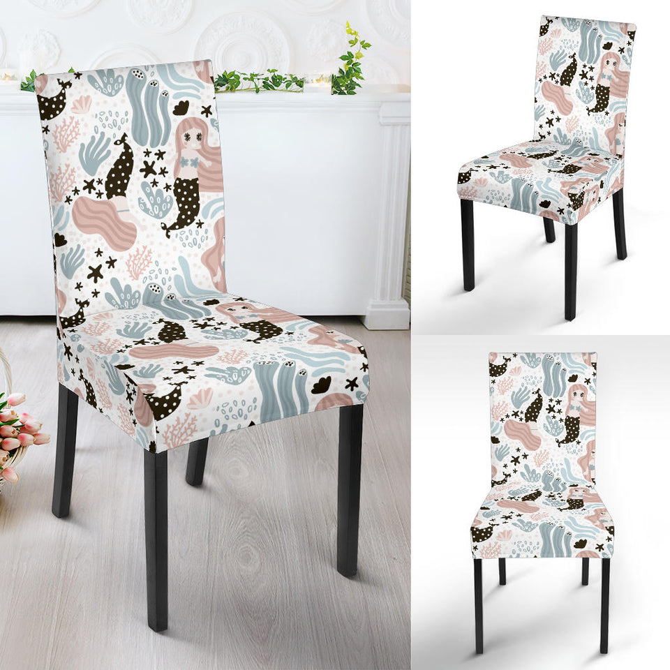 Cute Mermaid Pattern Dining Chair Slipcover