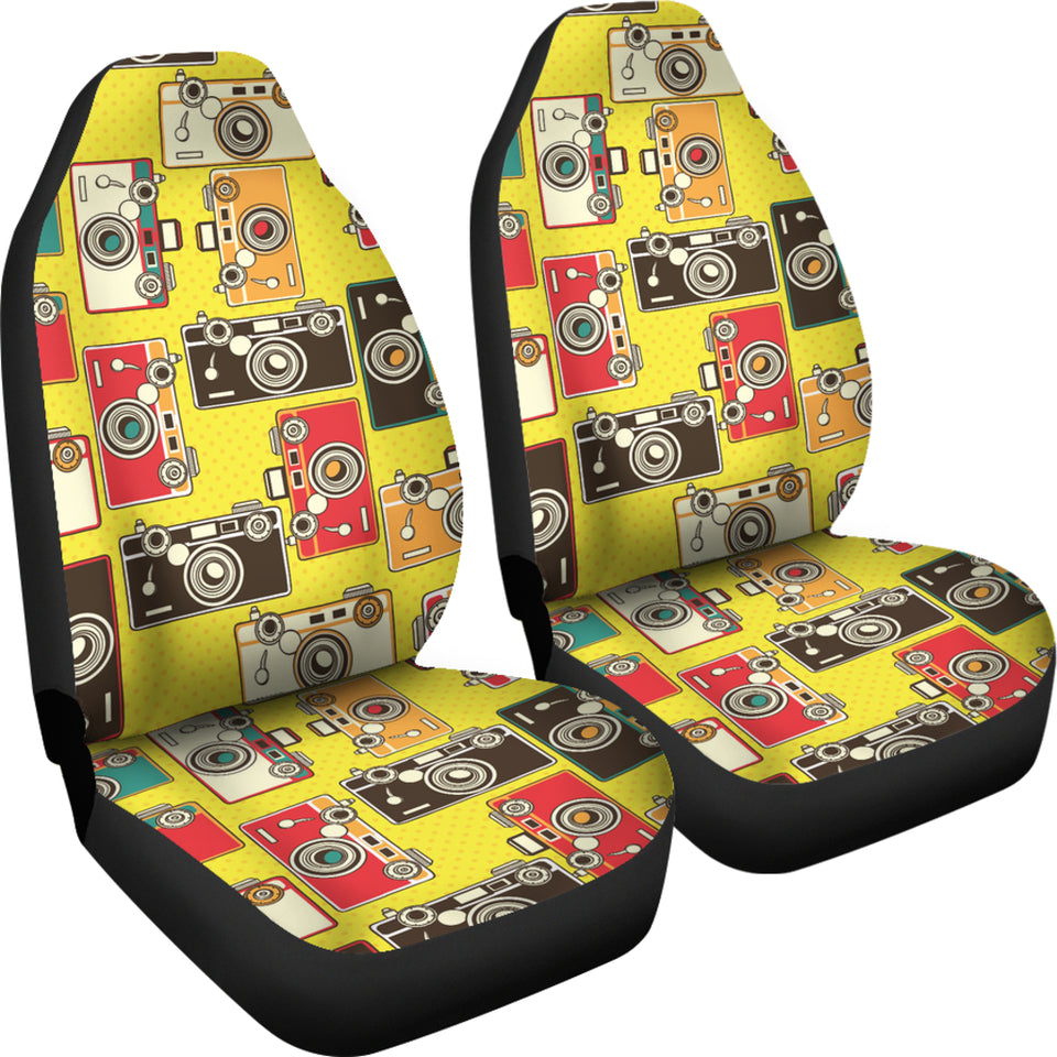 Camera Pattern Print Design 02 Universal Fit Car Seat Covers