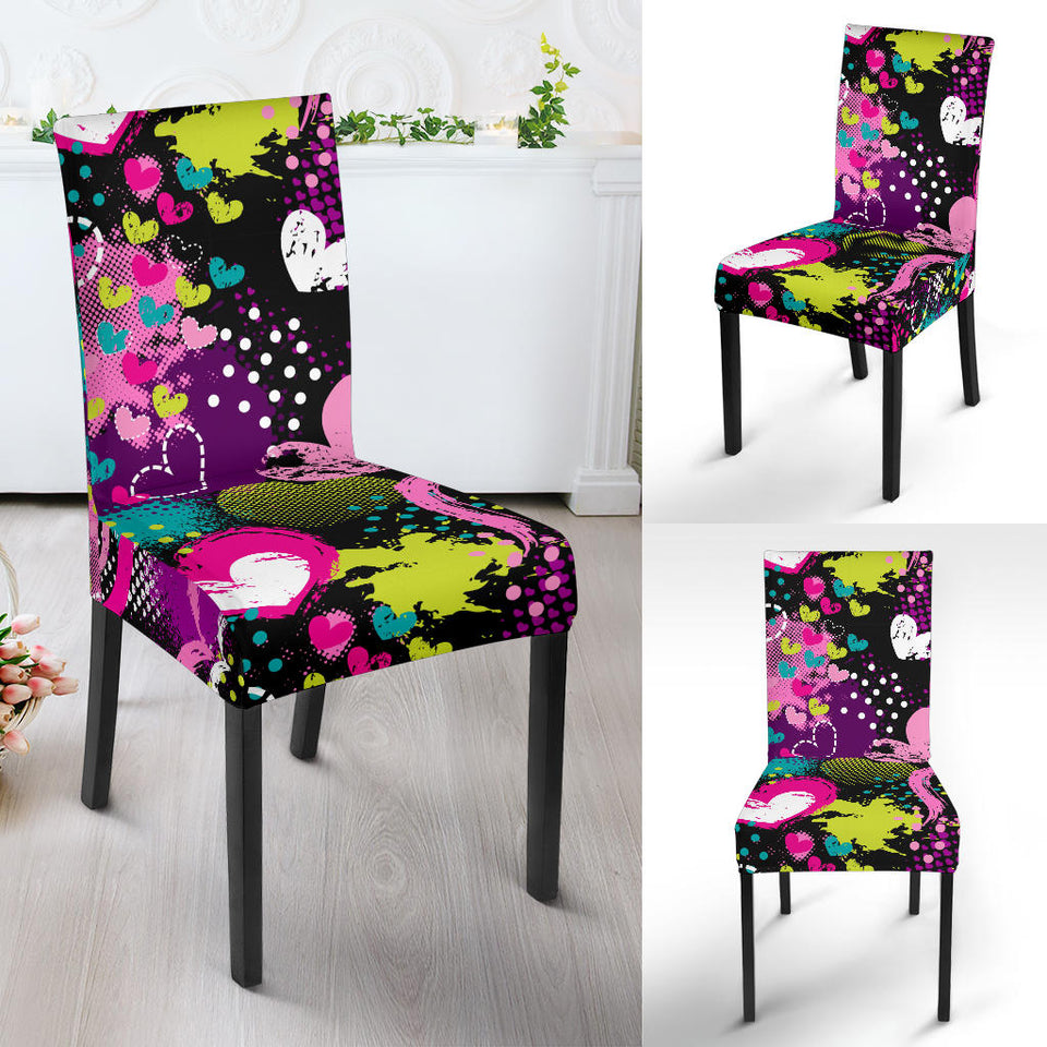 Heart Dot Wave Star Creative Design Pattern Dining Chair Slipcover