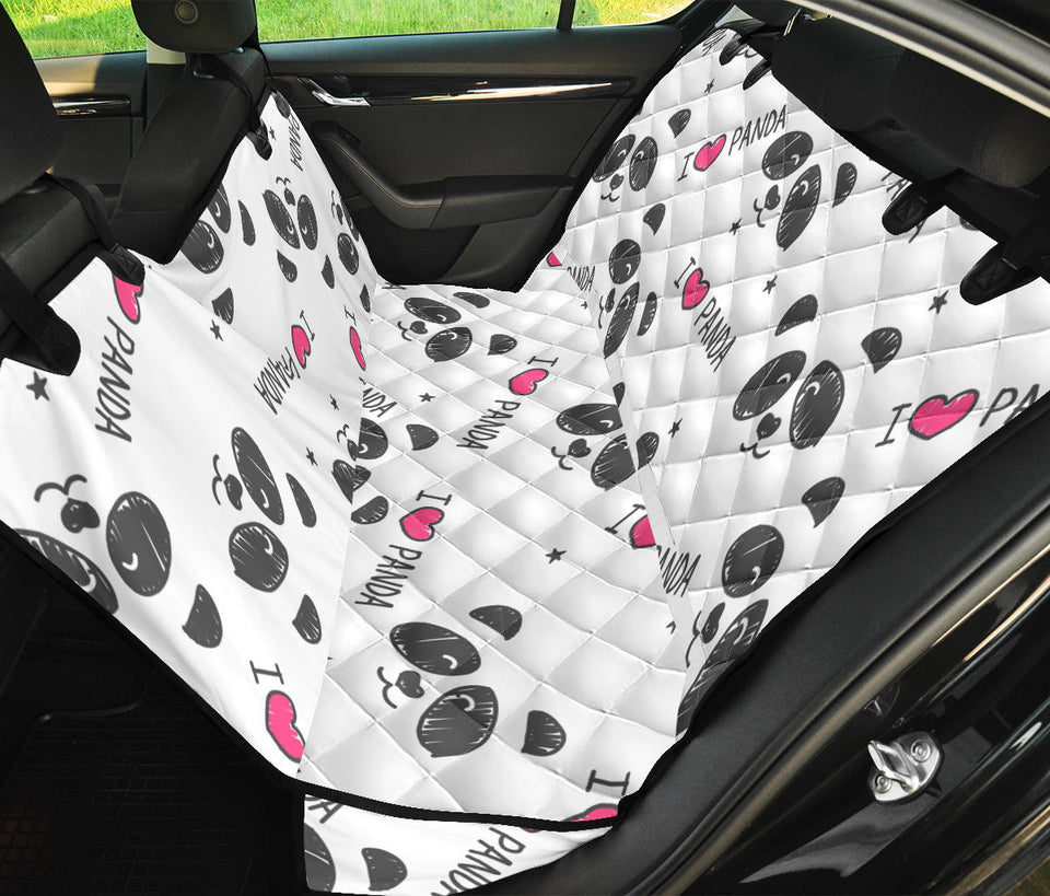 Hand Drawn Faces Of Pandas Pattern Dog Car Seat Covers