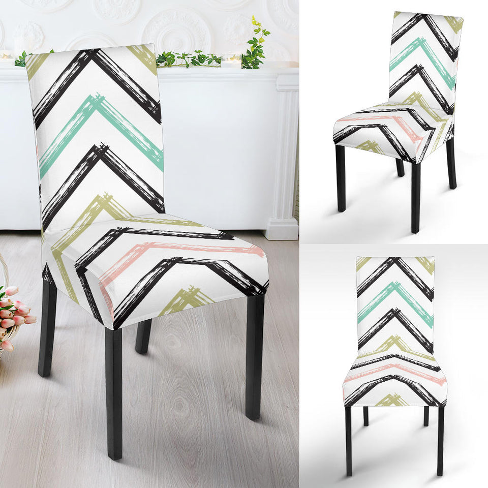 Zigzag  Chevron Paint Pattern Dining Chair Slipcover