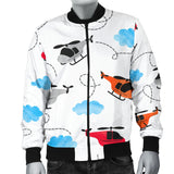 Watercolor Helicopter Cloud Pattern Men'S Bomber Jacket