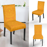 Orange Traditional Indian Element Pattern Dining Chair Slipcover