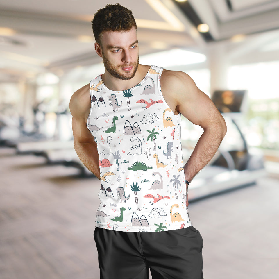 Cute cartoon dinosaurs tree pattern Men Tank Top