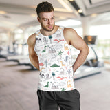 Cute cartoon dinosaurs tree pattern Men Tank Top