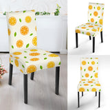 Oranges Leaves Pattern Dining Chair Slipcover