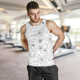 Spider web cobweb pattern white background Men Tank Top