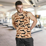 Dachshund floral background Men Tank Top