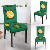 Durian Pattern Green Background Dining Chair Slipcover