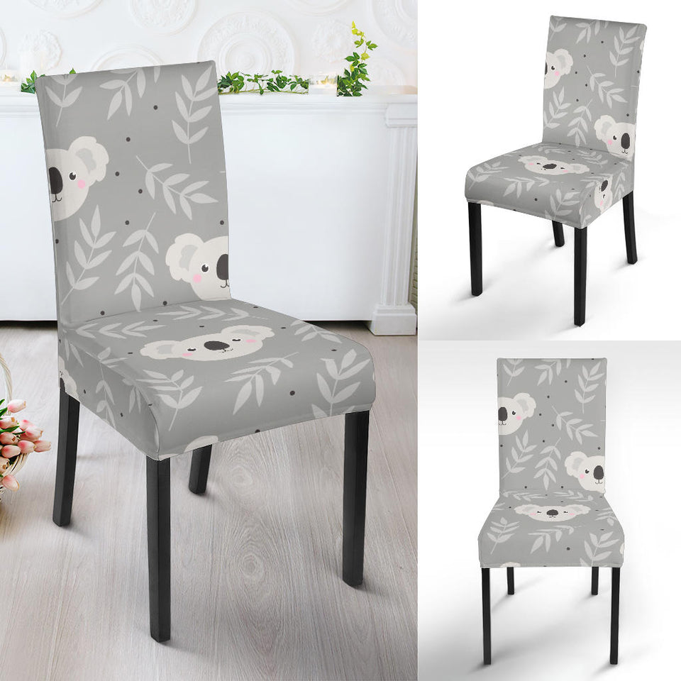 Cute Koala Leaves Pattern Dining Chair Slipcover