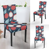 Dragon Fruits Dark Blue Background Dining Chair Slipcover