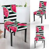 Watercolor Paint Textured Watermelon Pieces Dining Chair Slipcover