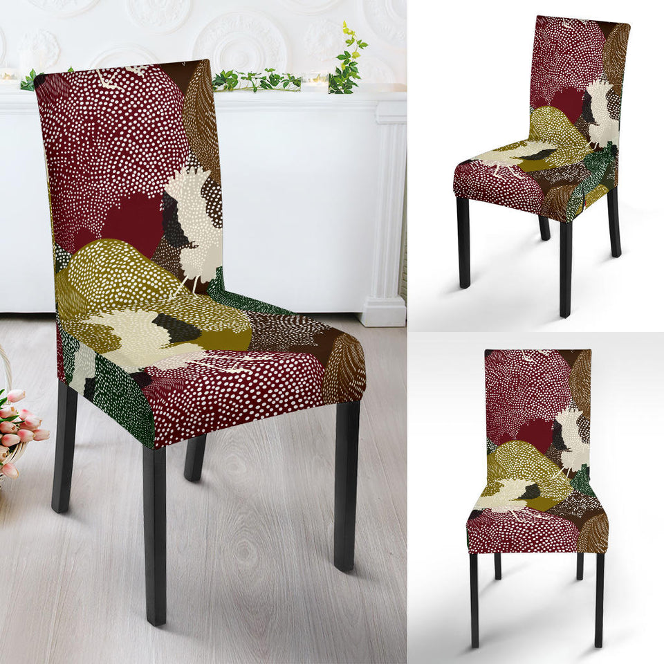 Japanese Cranes Flying Forest Dot Pattern Dining Chair Slipcover