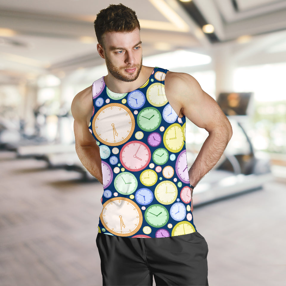 Colorful clock background Men Tank Top