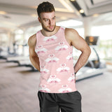 White swan and flower love pattern Men Tank Top