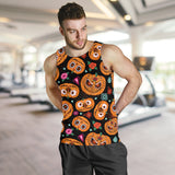 Pumpkin flowers spiderweb Halloween theme Men Tank Top