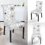 Spider Web Cobweb Pattern White Background Dining Chair Slipcover